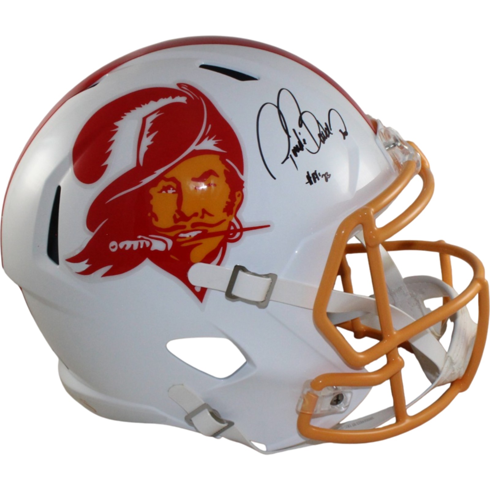 Ronde Barber Autographed Tampa Bay Buccaneers F/S TB Helmet HOF Beckett Witness 55451