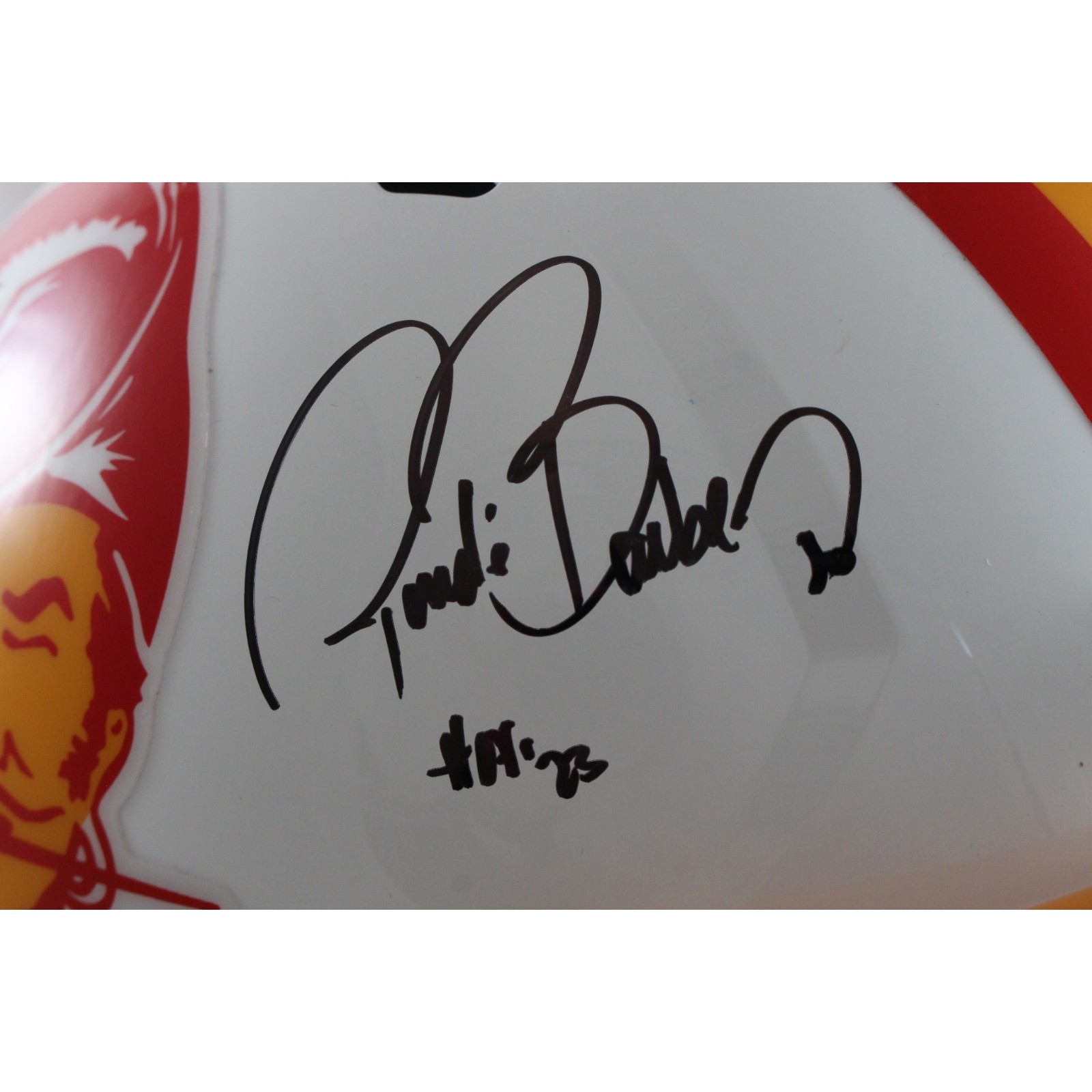 Ronde Barber Autographed Tampa Bay Buccaneers F/S TB Helmet HOF Beckett Witness 55451