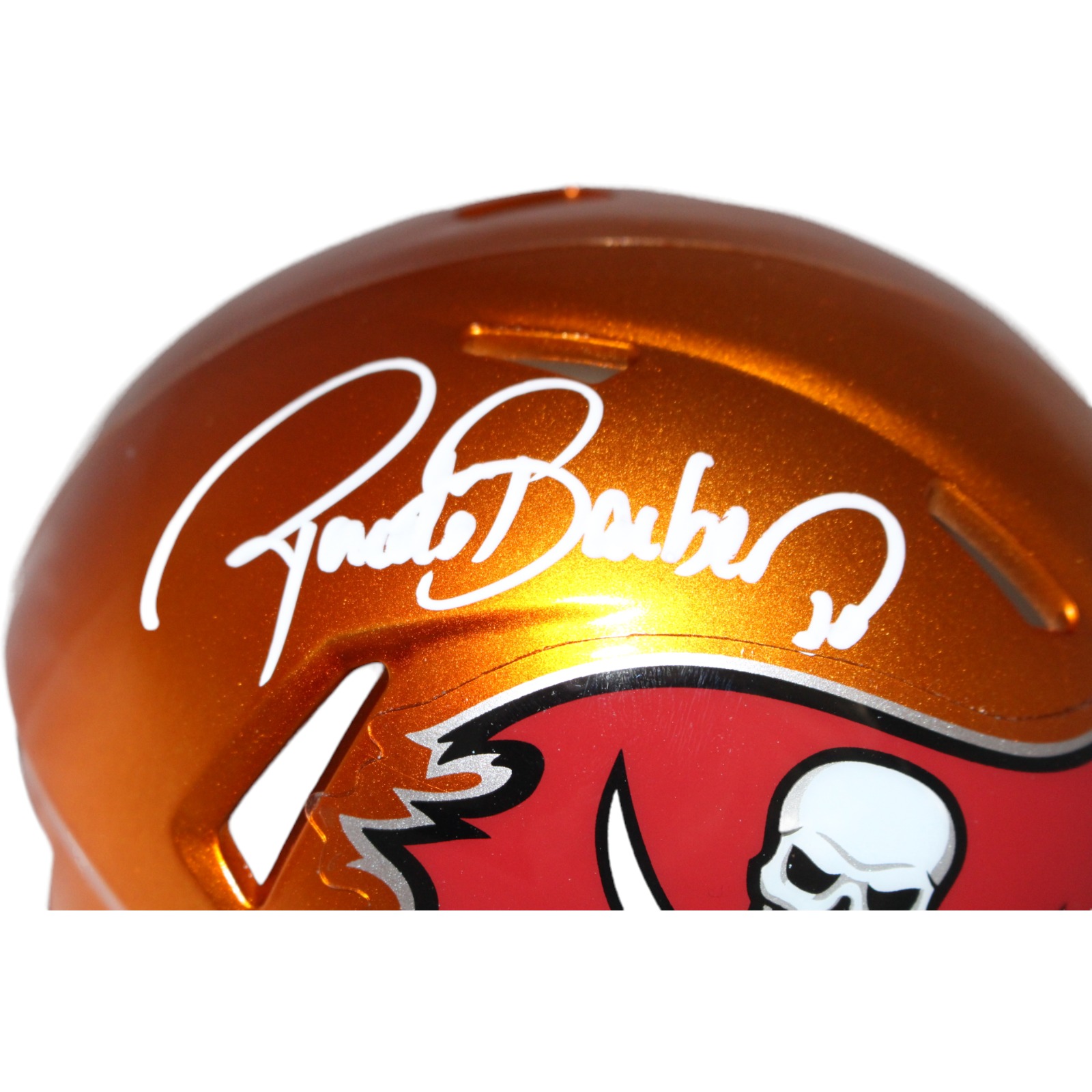 Ronde Barber Signed Tampa Bay Buccaneers Flash Mini Helmet Beckett