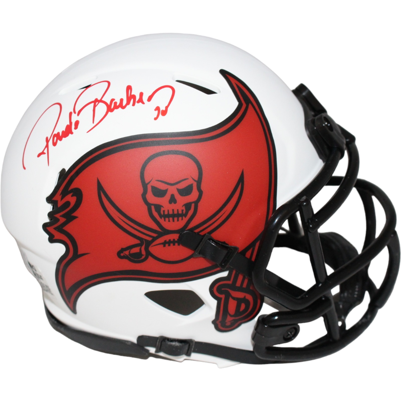 Ronde Barber Signed Tampa Bay Buccaneers Lunar Mini Helmet Beckett