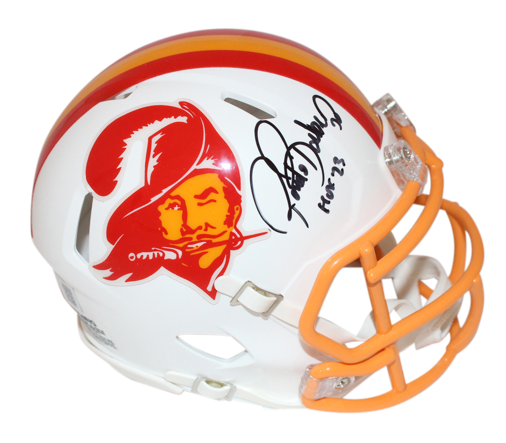 Ronde Barber Signed Tampa Bay Bucs TB '76-'96 Mini Helmet w/HOF BAS 