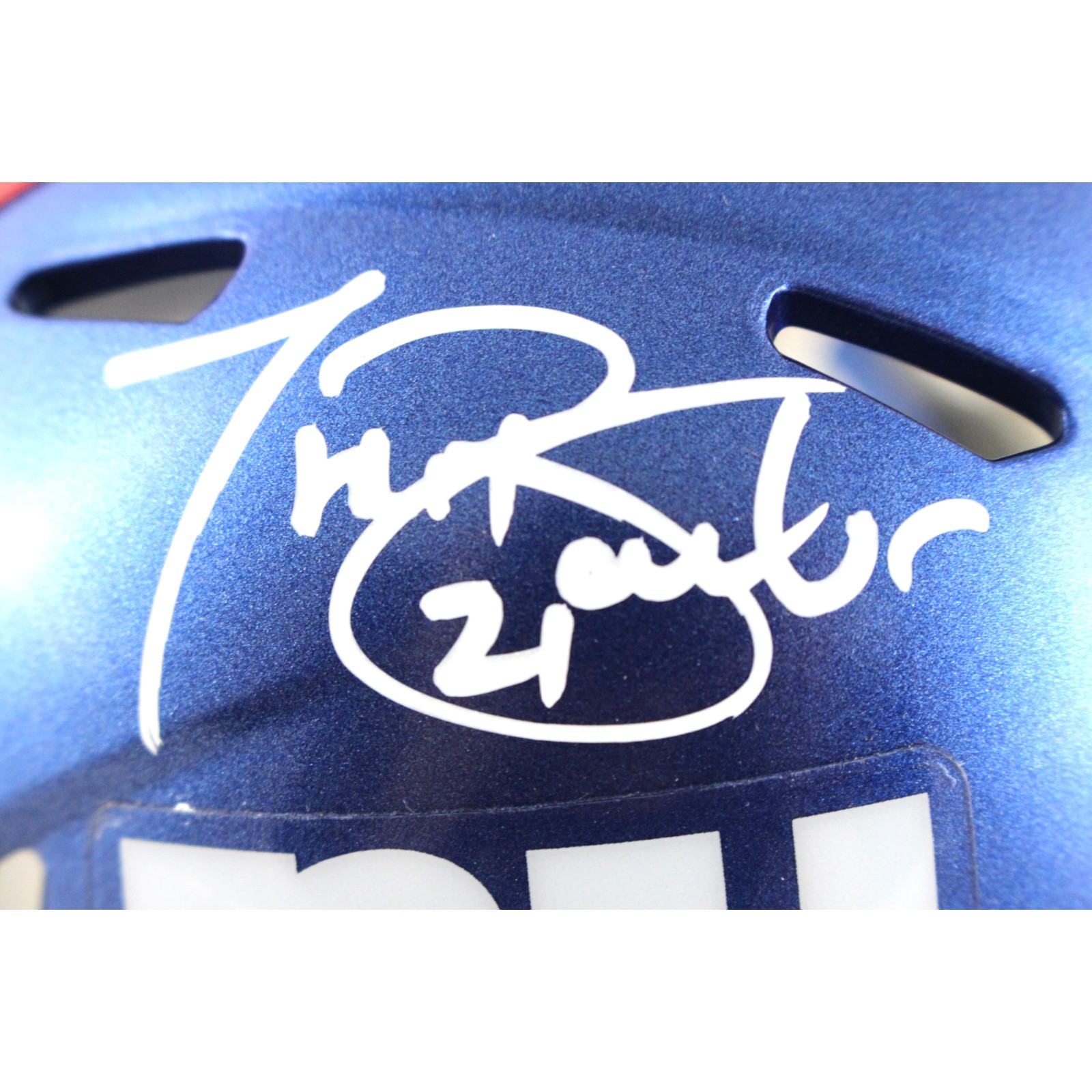 Tiki Barber Autographed/Signed New York Giants Mini Helmet Beckett Witness 51859 2 Tiki Barber Autographed/Signed New York Giants Mini Helmet Beckett Witness 51859