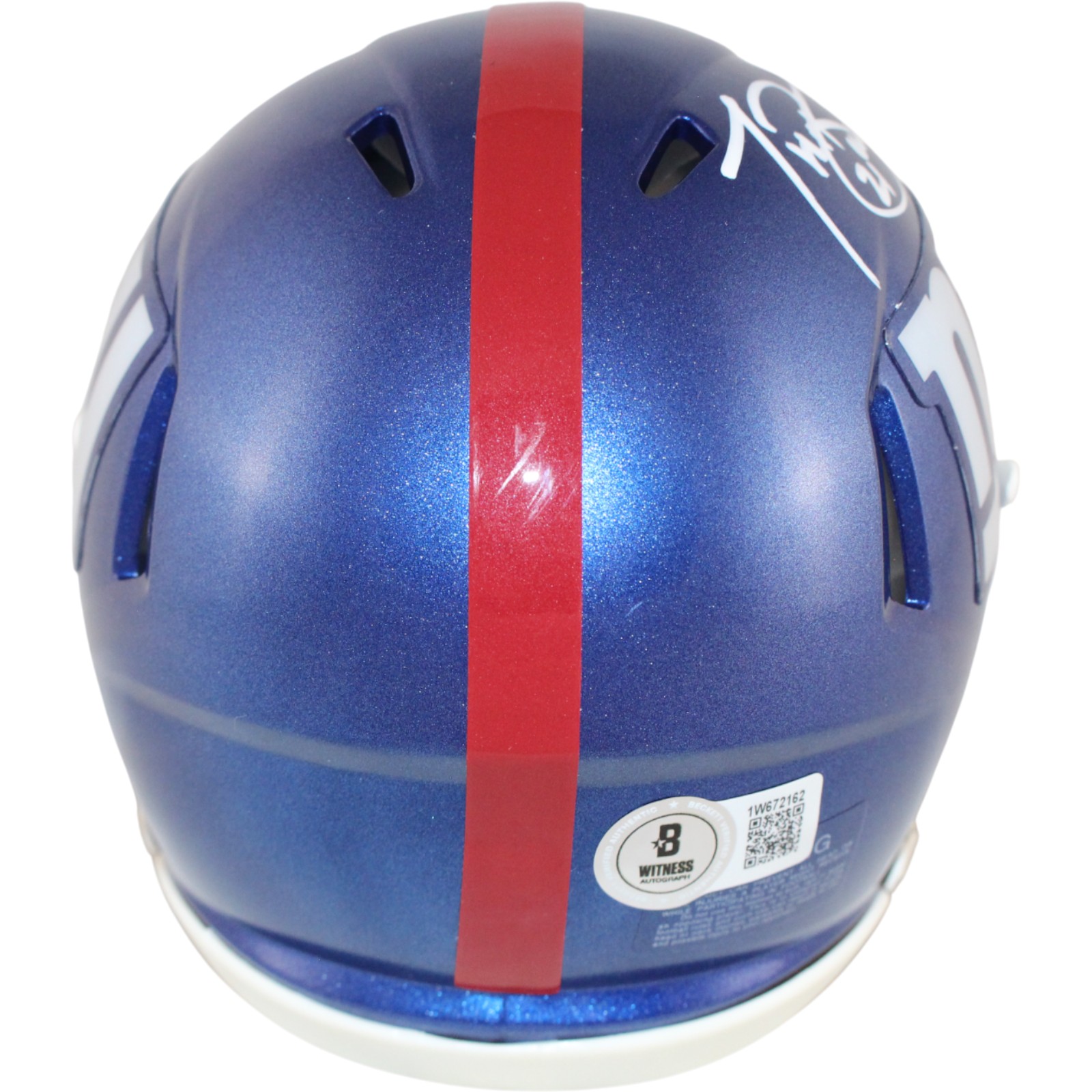 Tiki Barber Autographed/Signed New York Giants Mini Helmet Beckett Witness 51859 3 Tiki Barber Autographed/Signed New York Giants Mini Helmet Beckett Witness 51859