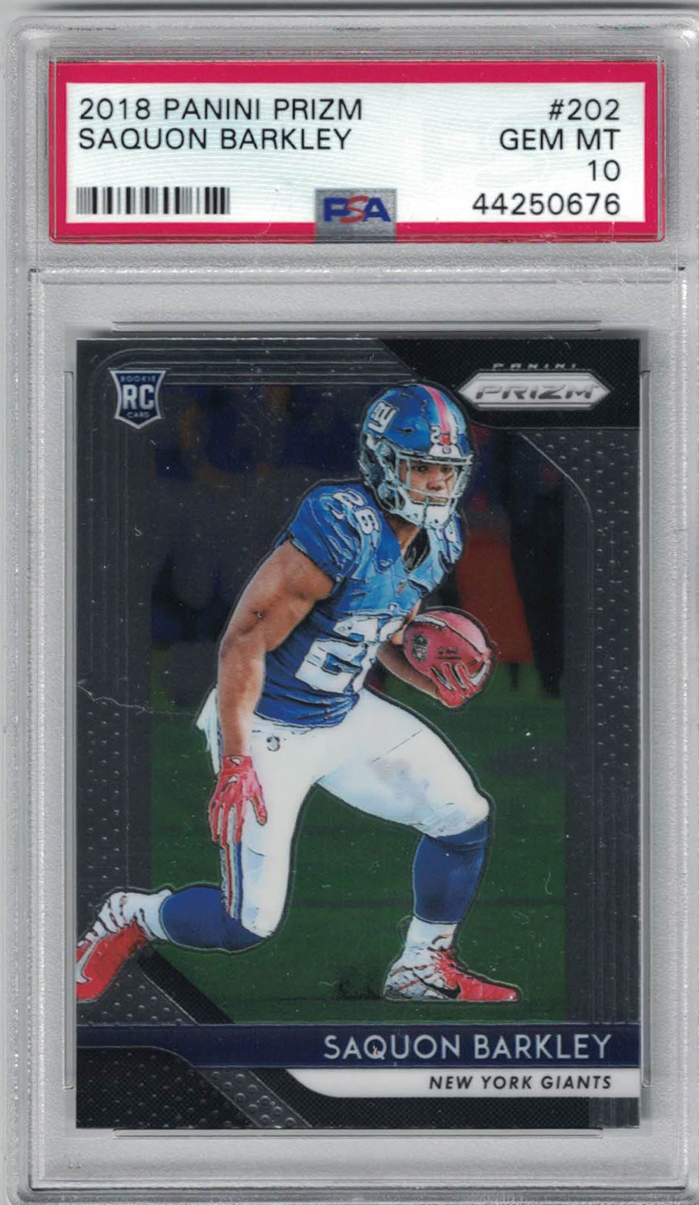 Saquan Barkley New York Giants 2018 Panini Prizm #2020 GEM MT 10 Card PSA 26736