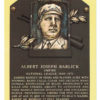 Albert Barlick Autographed/Signed Hall Of Fame Plaque Postcard BAS 27061