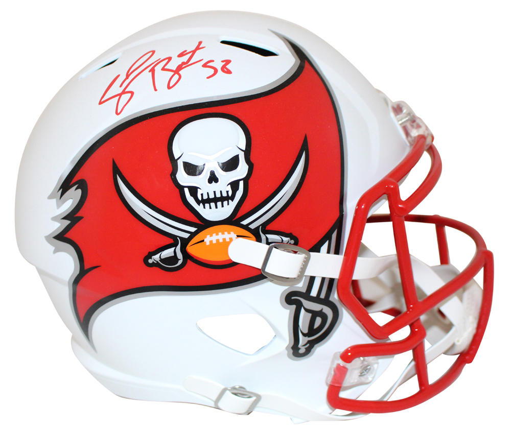 Shaquil Barrett Signed Tampa Bay Buccaneers Flat White Replica Helmet JSA 27653