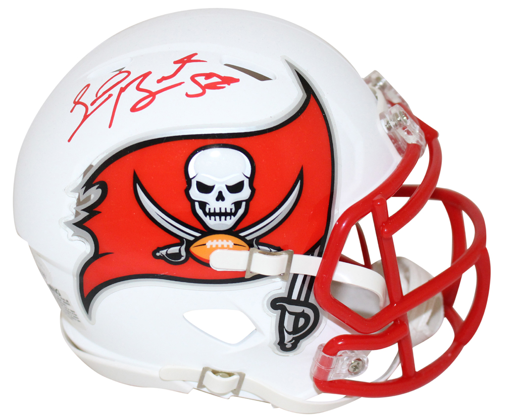 Shaquil Barrett Signed Tampa Bay Buccaneers Flat White Mini Helmet JSA 27655