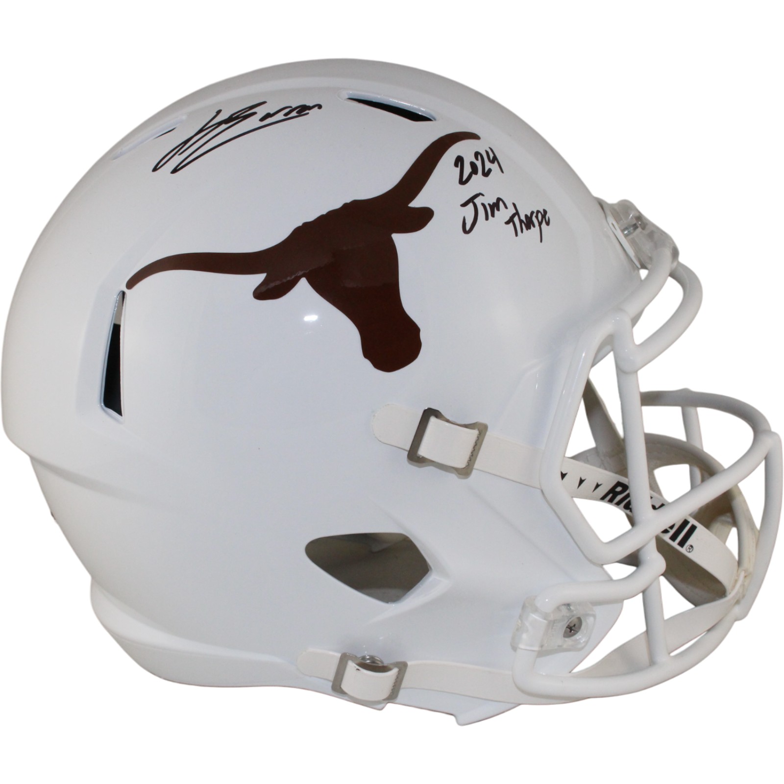 Jahdae Barron Autographed Texas Longhorns F/S Helmet 24 Jim Thorpe Beckett 54019