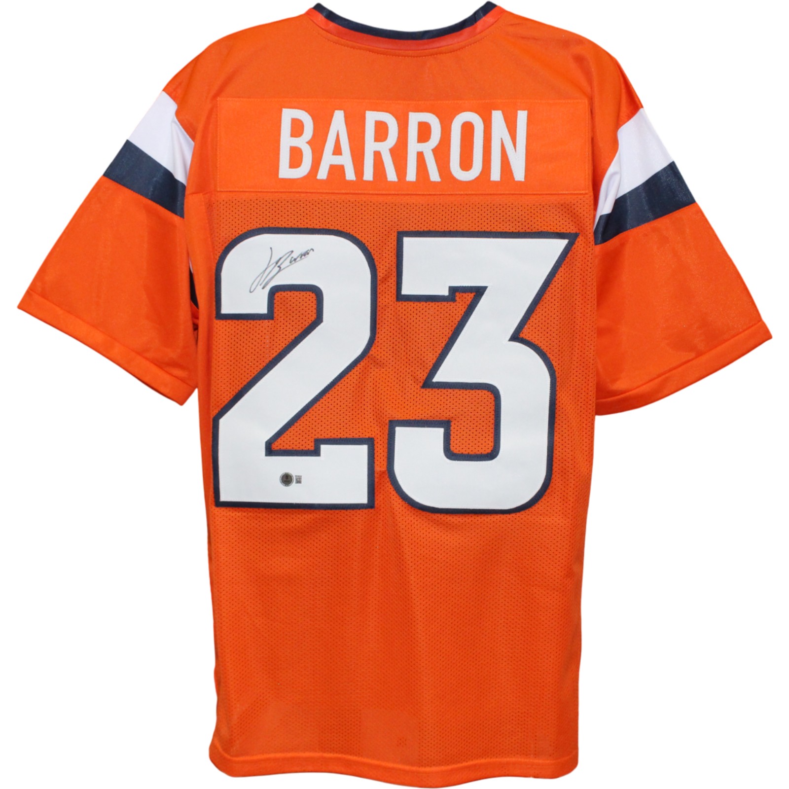 Jahdae Barron Autographed Pro Style Size XL Orange Jersey Beckett Witness 54010