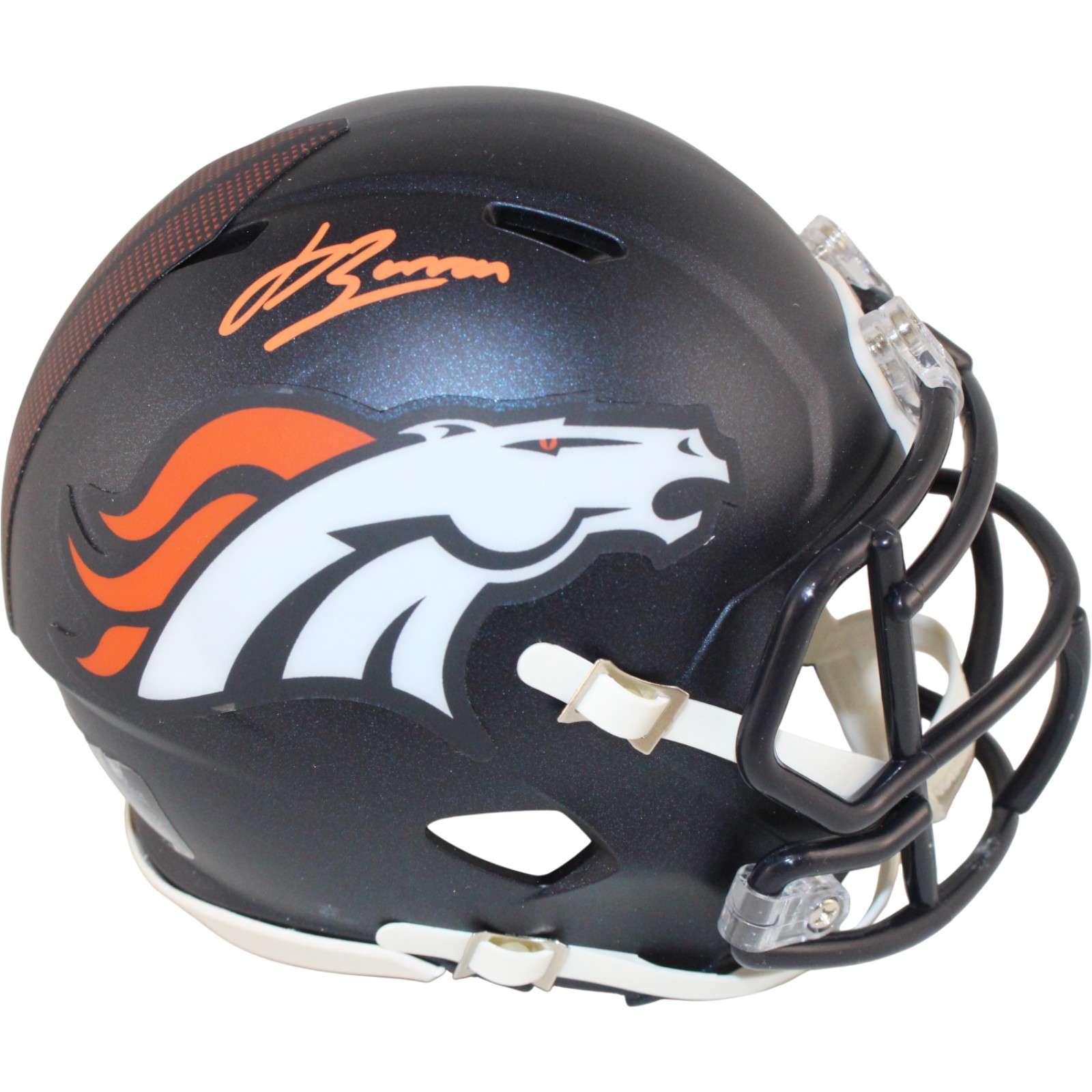 Jahdae Barron Autographed Denver Broncos Mini Helmet Beckett Witness 54018