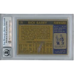 Rick Barry Autographed 1971 Topps #170 HOF 87 Card 10 Auto Slab Beckett 51912