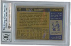 Rick Barry Autographed 1971 Topps #170 HOF 87 Card 10 Auto Slab Beckett 51926