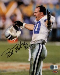 Bill Bates Autographed Dallas Cowboys 8x10 Photo SB XXX Arms Out Beckett 56743