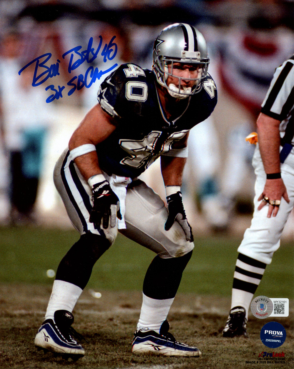 Bill Bates Autographed/Signed Dallas Cowboys 8x10 Photo Beckett 