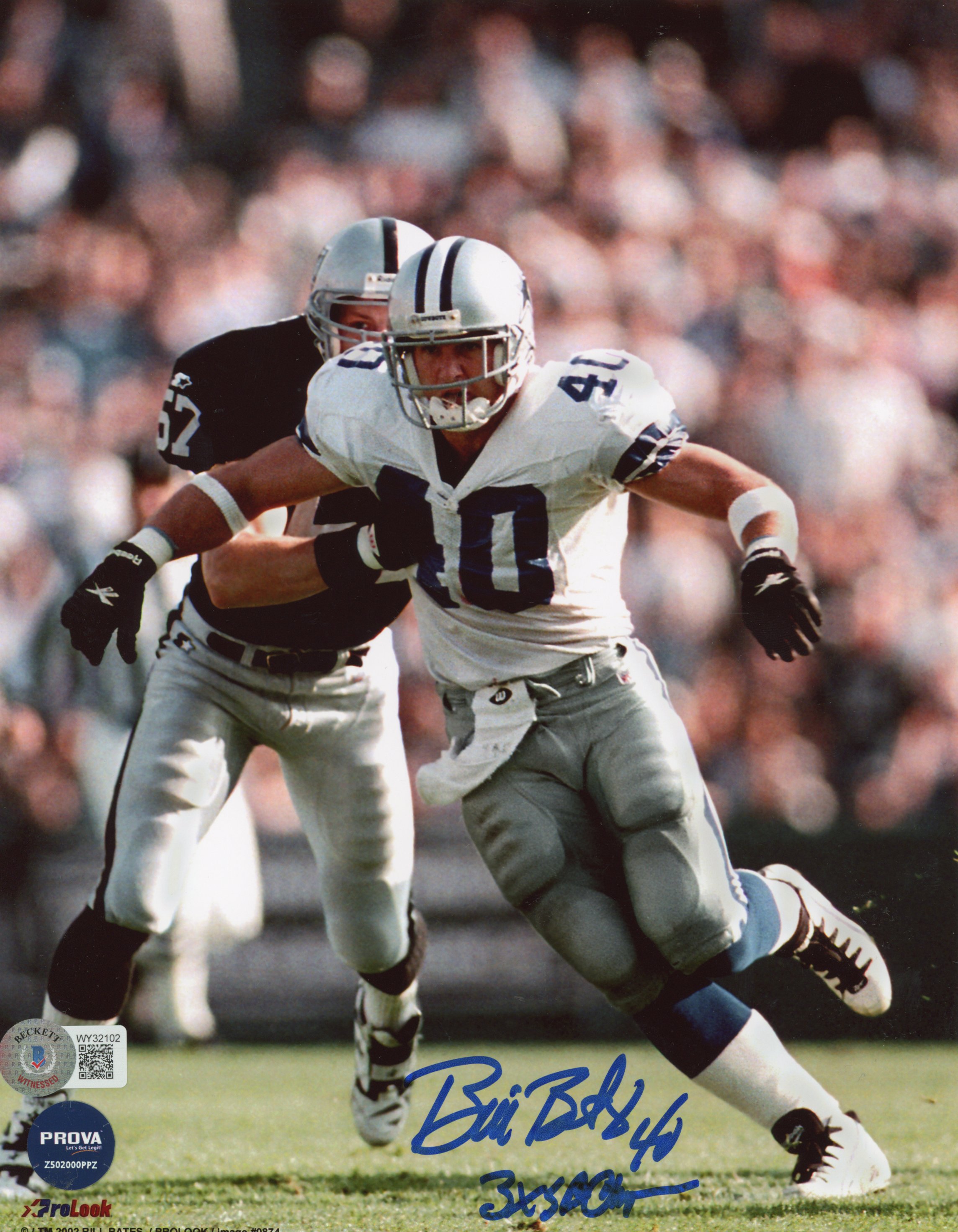 Bill Bates Autographed/Signed Dallas Cowboys 8x10 Photo Beckett 