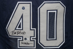 Bill Bates Autographed/Signed Pro Style Blue XL Jersey 3x Champs Beckett