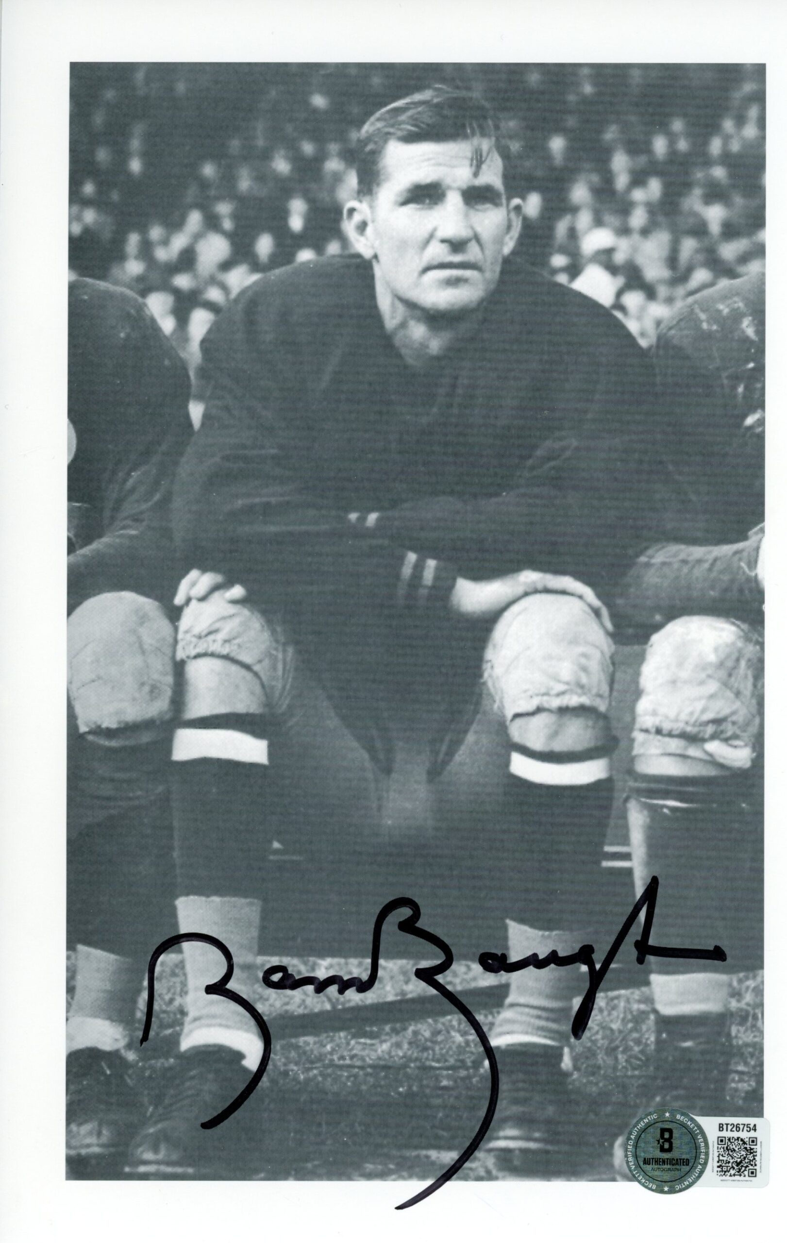 Sammy Baugh Autographed Washington Redskins 6x9" Photo on Bench Beckett 56858