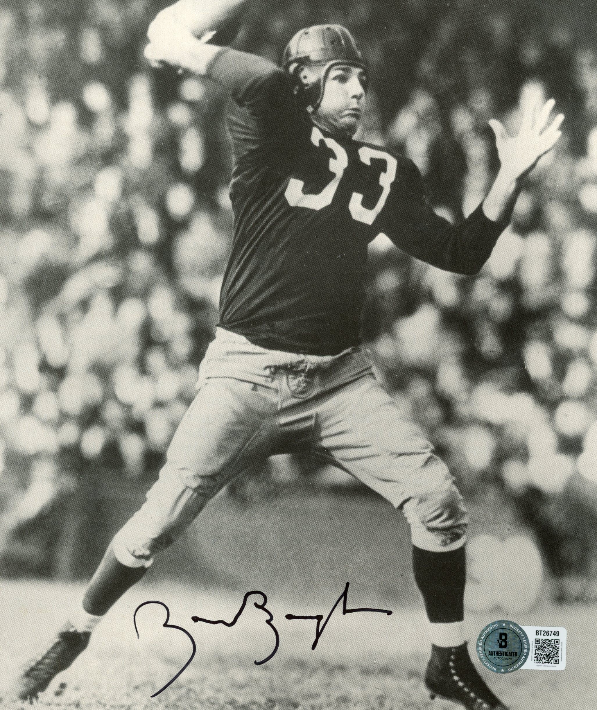 Sammy Baugh Autographed Washington Redskins 7x8.5" Photo B&W Throw Beckett 56860
