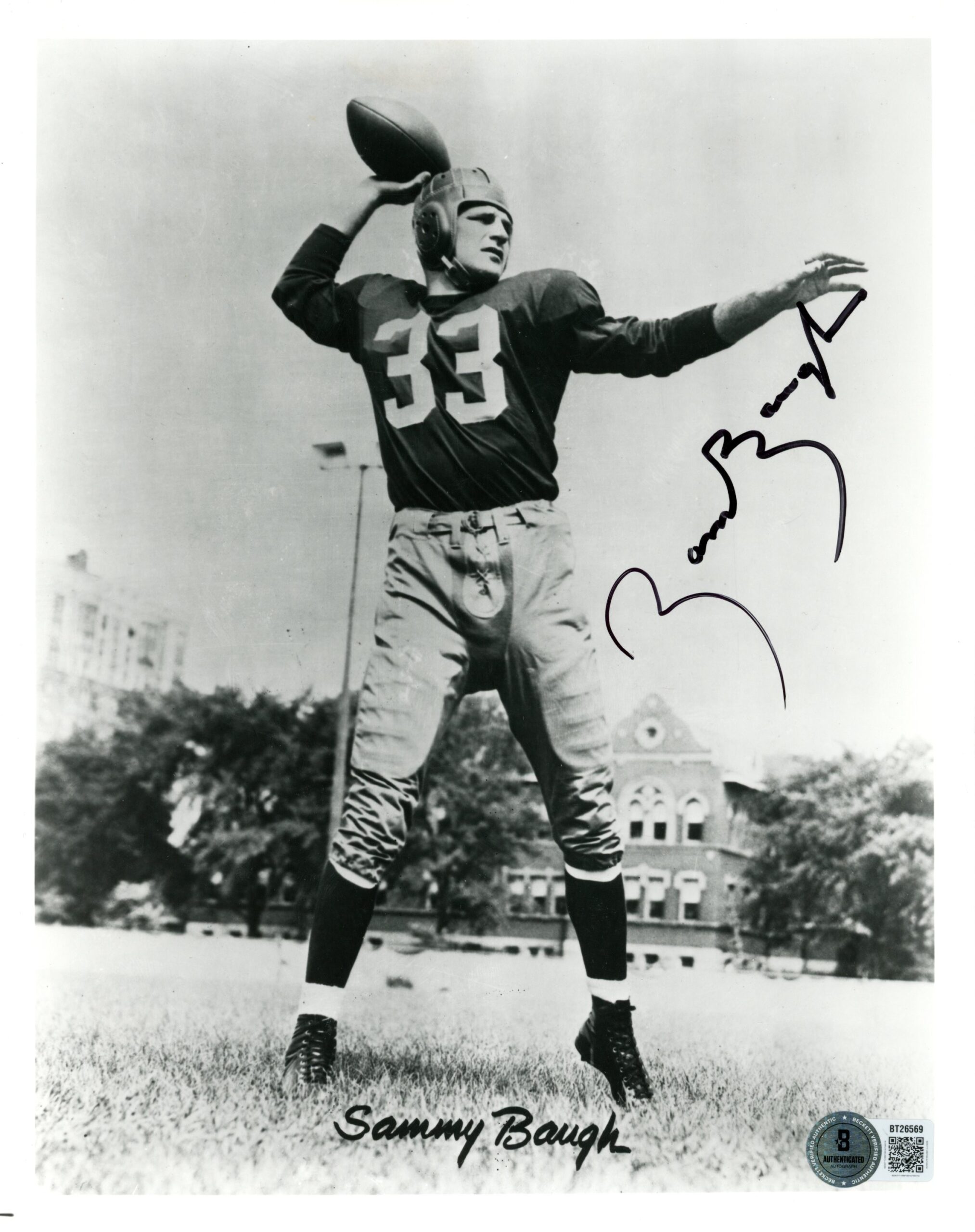 Sammy Baugh Autographed/Signed Washington Redskins 8x10 Photo Beckett 56647 1 Sammy Baugh Autographed/Signed Washington Redskins 8x10 Photo Beckett 56647