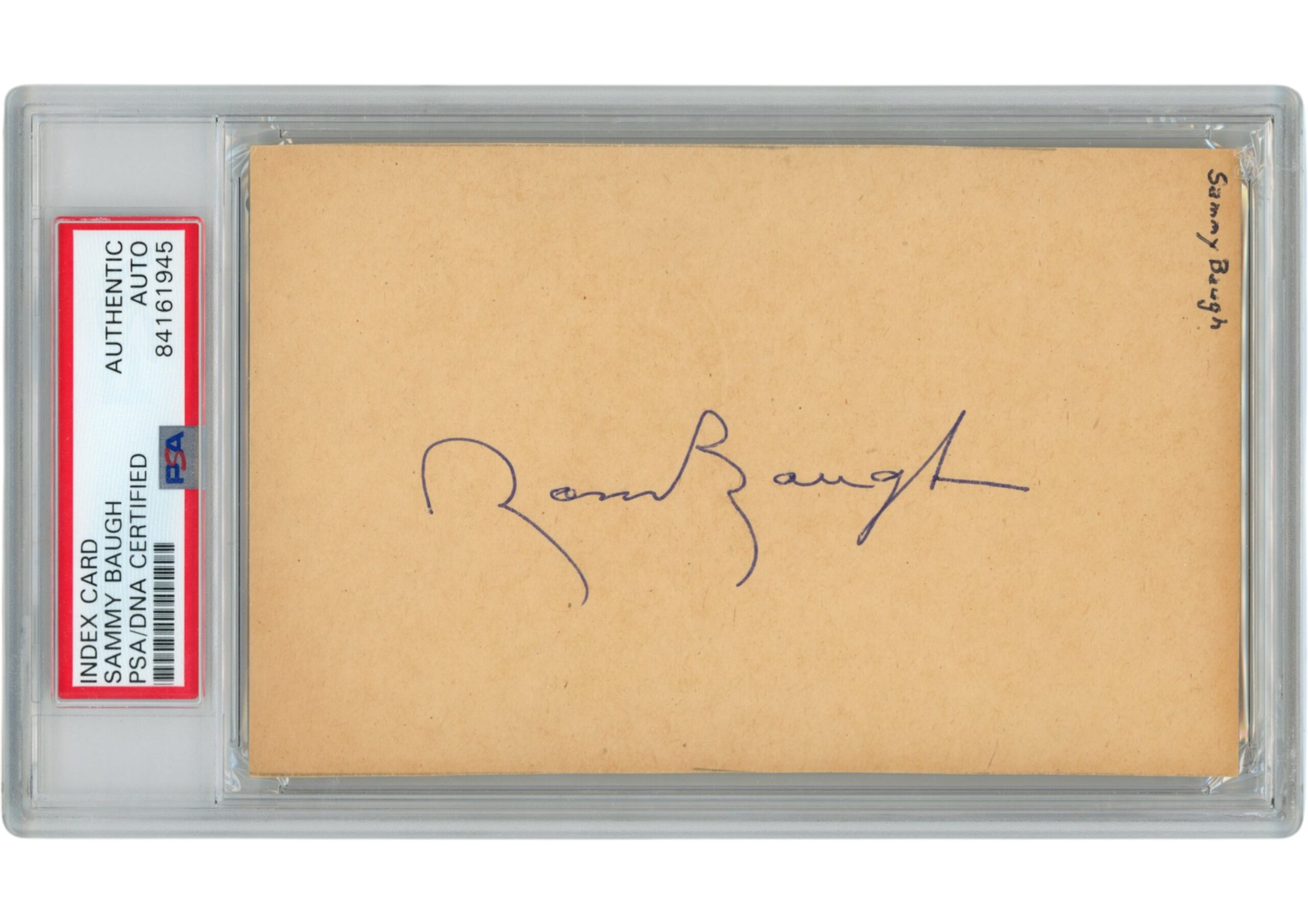 Sammy Baugh Autographed/Signed Washington Redskins Index Card Slab PSA 54902