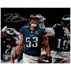 Zack Baun Autographed Philadelphia Eagles 8x10 Photo Beckett Witness 52875