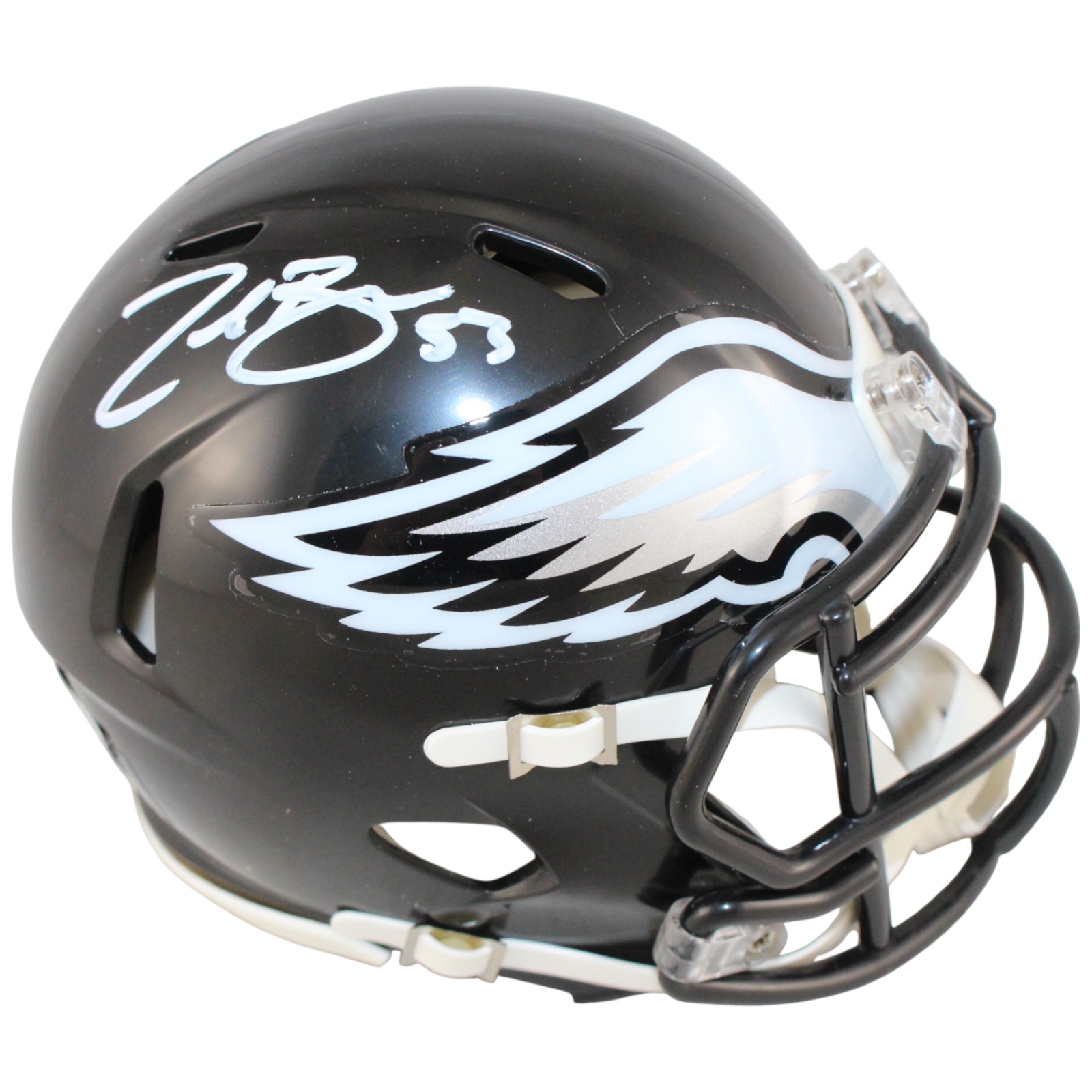 Zack Baun Autographed Philadelphia Eagles Alt Mini Helmet Beckett Witness 52881