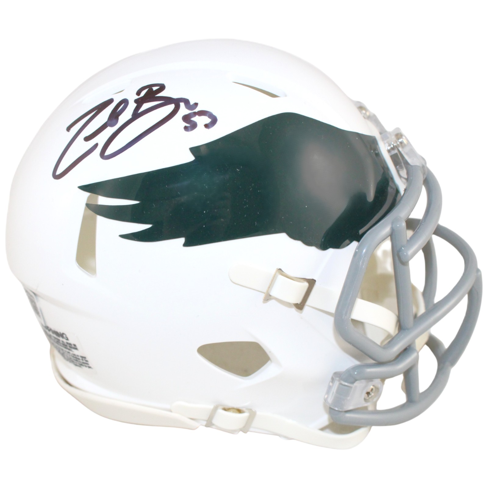 Zack Baun Autographed Philadelphia Eagles TB Mini Helmet Beckett Witness 52879