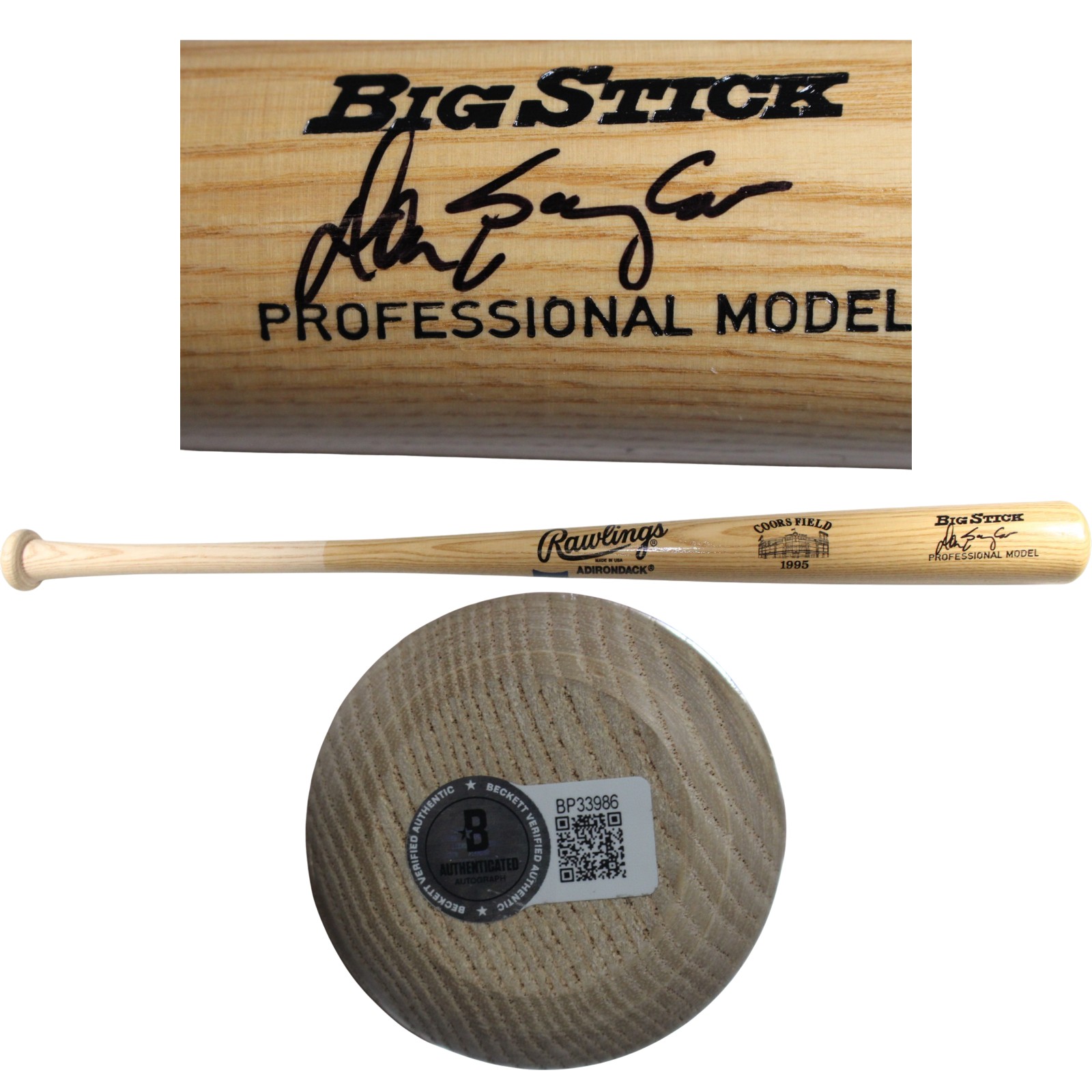 Don Baylor Autographed Colorado Rockies 1993 Inaugural Season Bat Beckett 53423