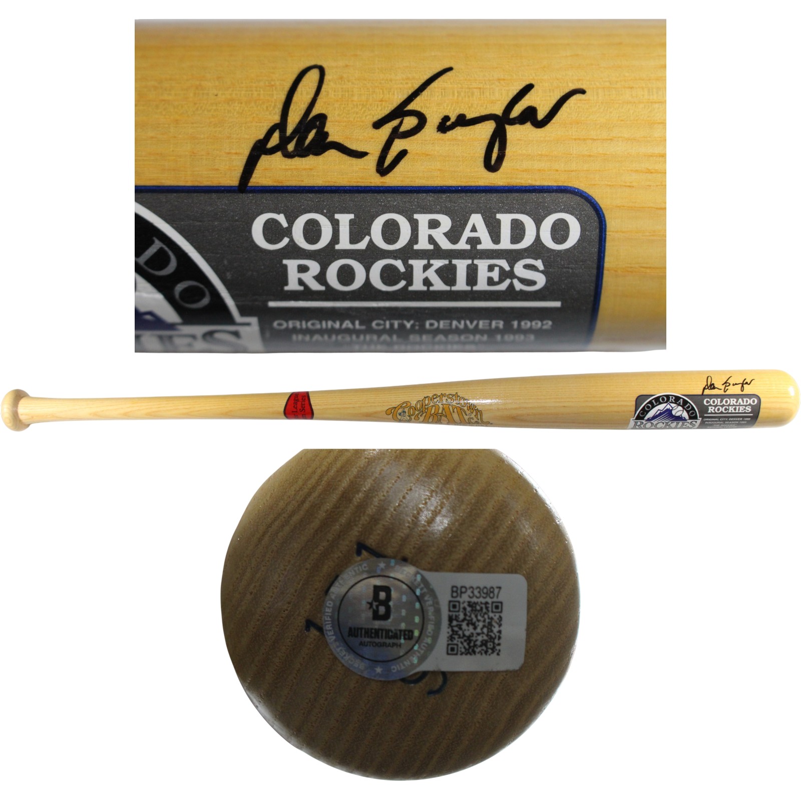 Don Baylor Autographed/Signed Colorado Rockies Baseball Bat Beckett 53428