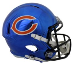 Chicago Bears Full Size Chrome Speed Replica Helmet New In Box 19909