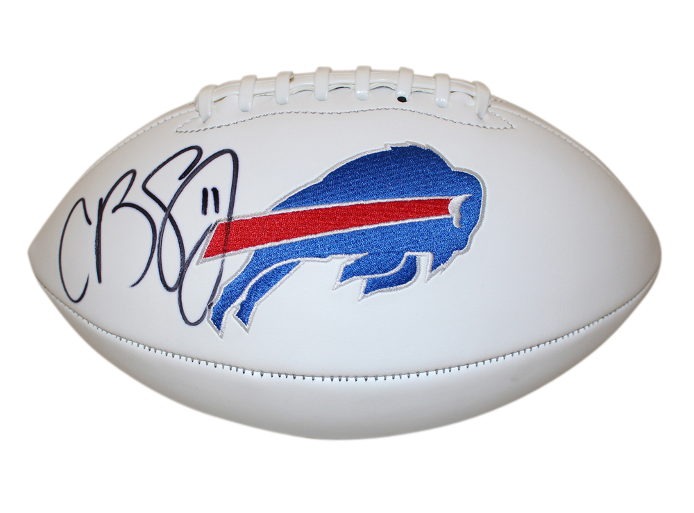 Cole Beasley Autographed/Signed Buffalo Bills Logo Football Beckett