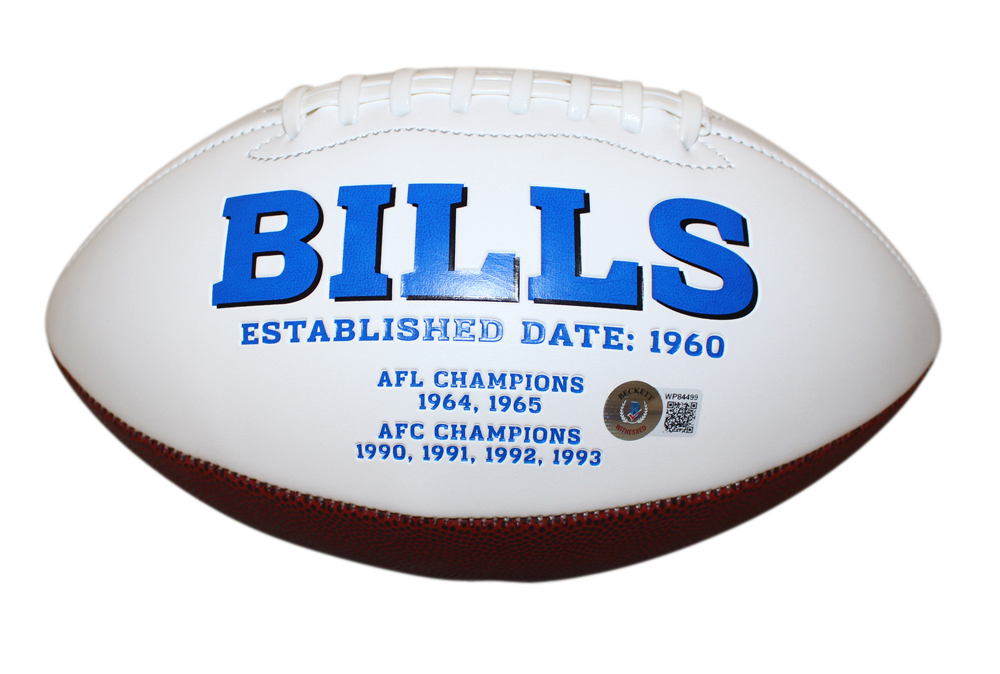 Cole Beasley Autographed/Signed Buffalo Bills Logo Football Beckett