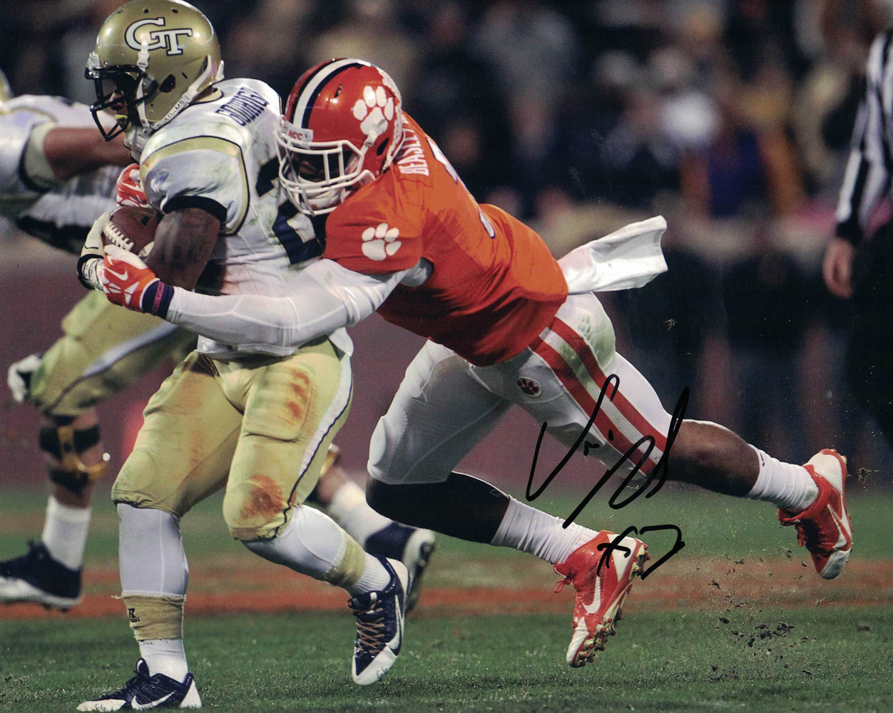 Vic Beasley Autographed/Signed Clemson Tigers 8x10 Photo 30309
