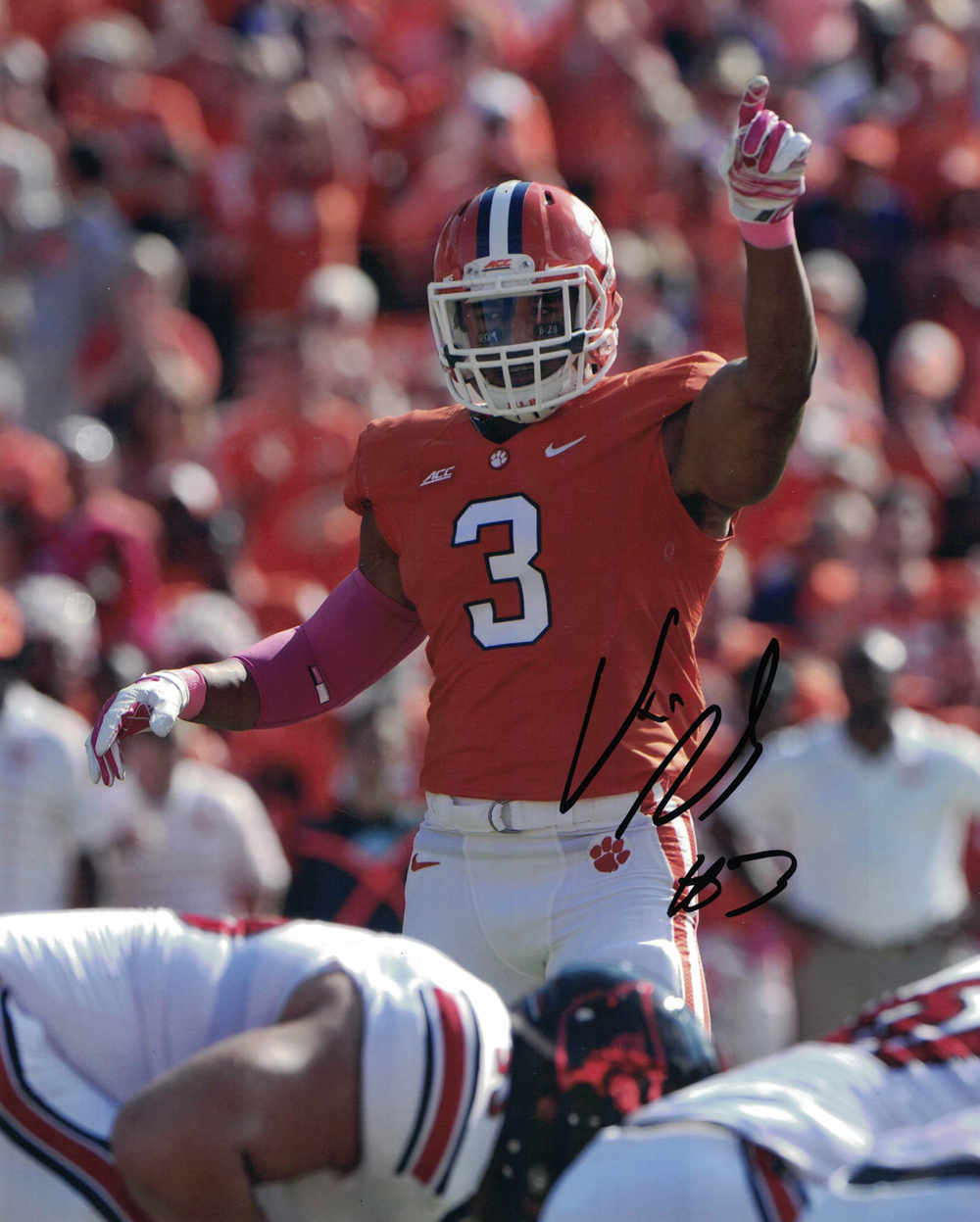 Vic Beasley Autographed/Signed Clemson Tigers 8x10 Photo 30310