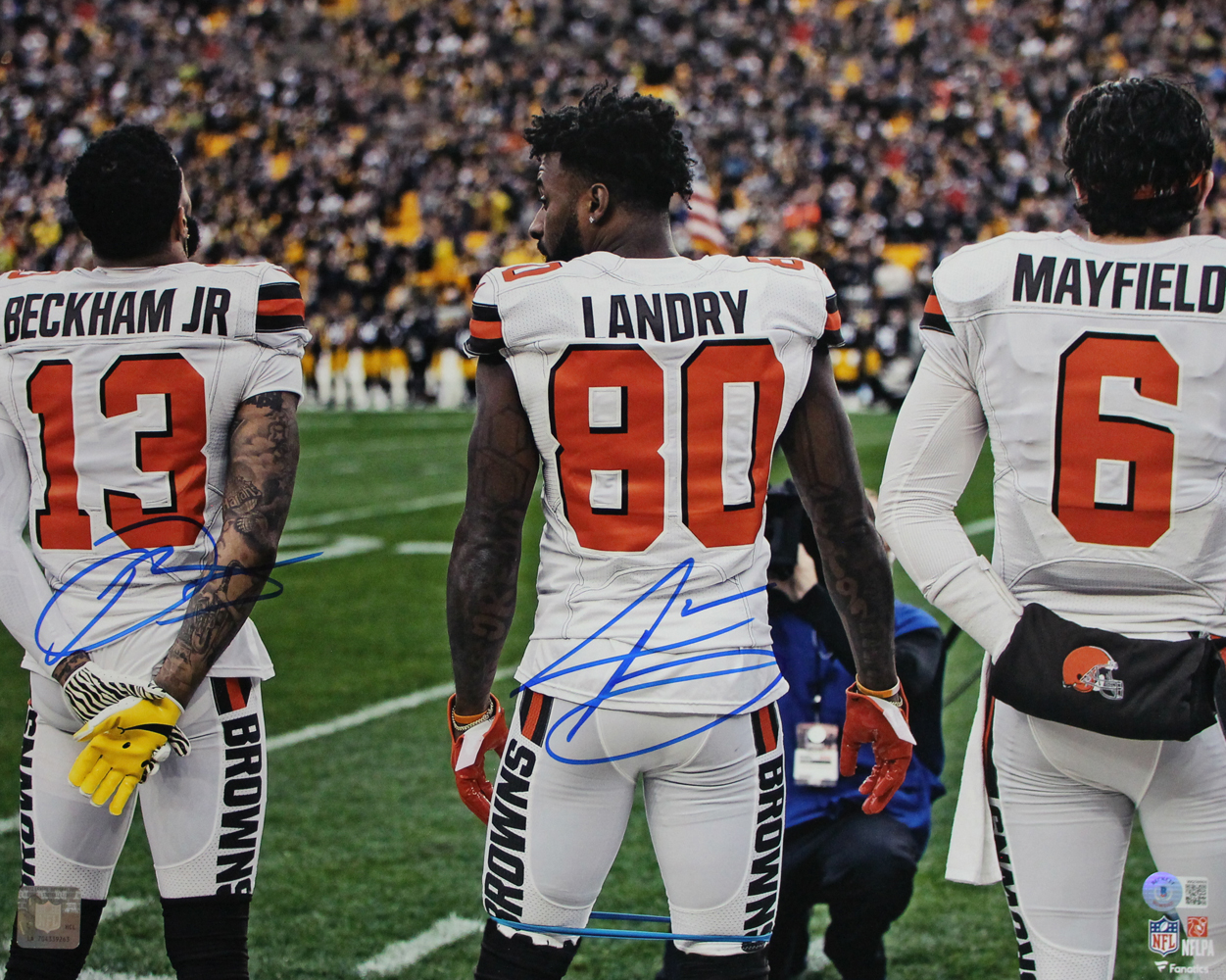 Odell Beckham & Jarvis Landry Signed Cleveland Browns 16x20 Photo BAS