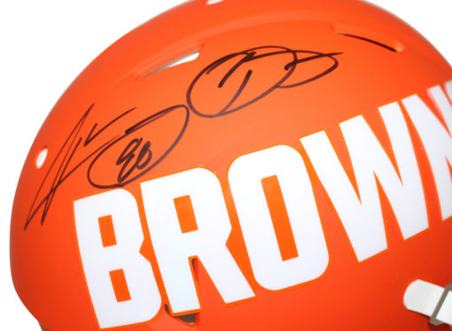 Odell Beckham & Landry Signed Cleveland Browns Authentic AMP Helmet JSA 25448