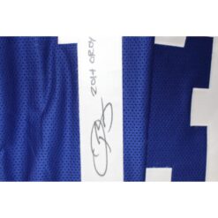 Odell Beckham Autographed/Signed Pro Style Blue XL Jersey OROY 14 Beckett 51416