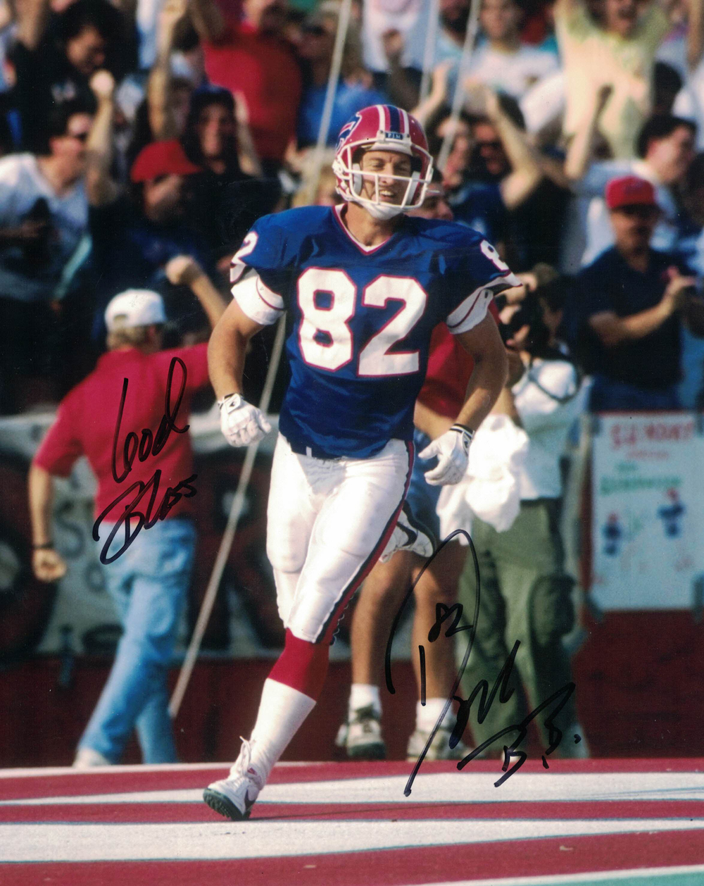 Don Beebe Autographed/Signed Buffalo Bills 8x10 Photo God Bless 30222