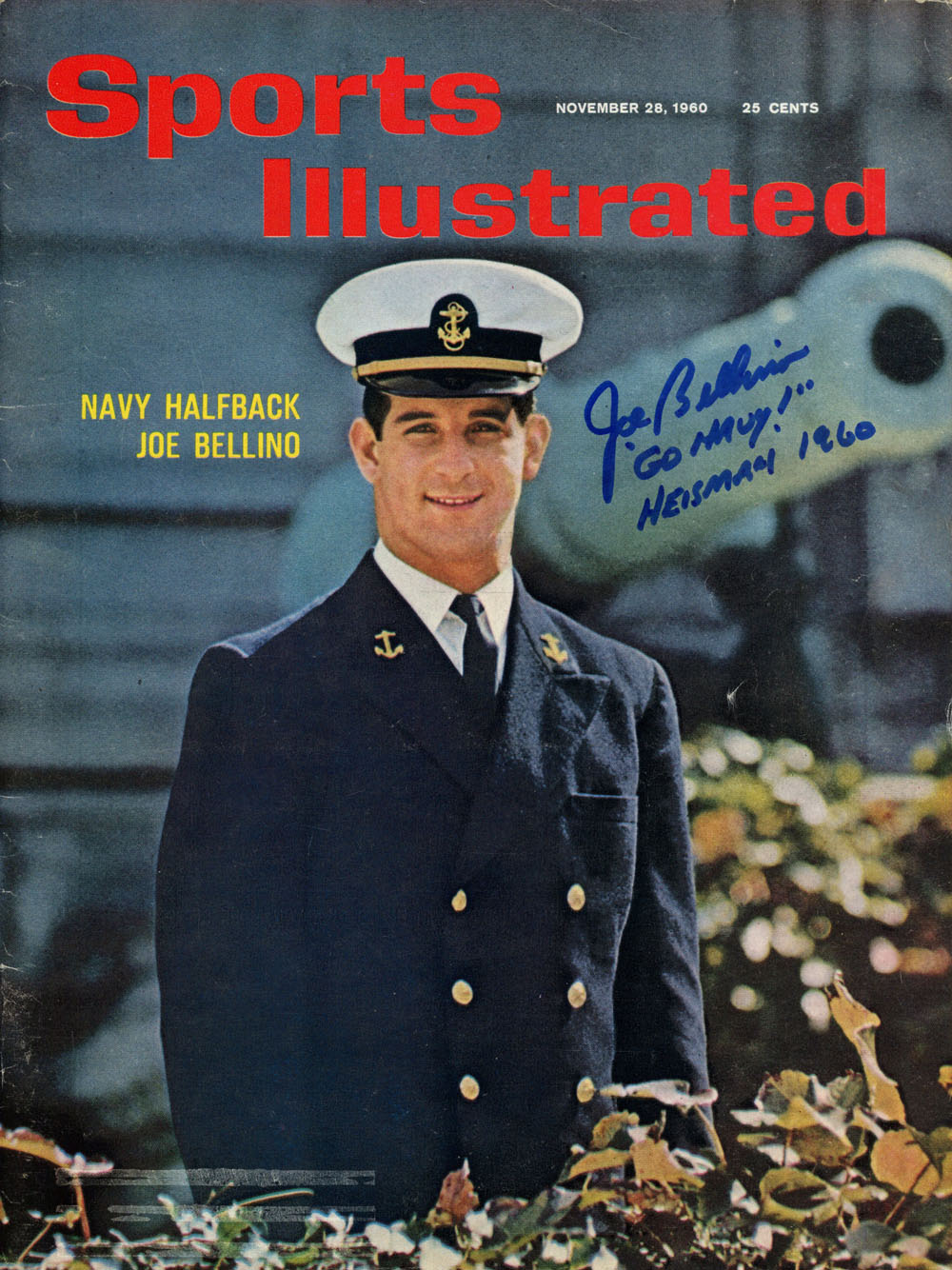 Joe Bellino Signed Sports Illustrated 11/28/1960 Heisman & Go Navy JSA