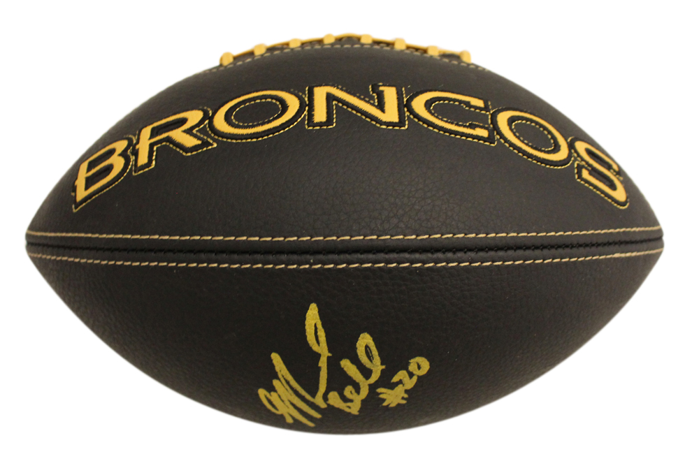 Mike Bell Autographed/Signed Denver Broncos Black Football Beckett