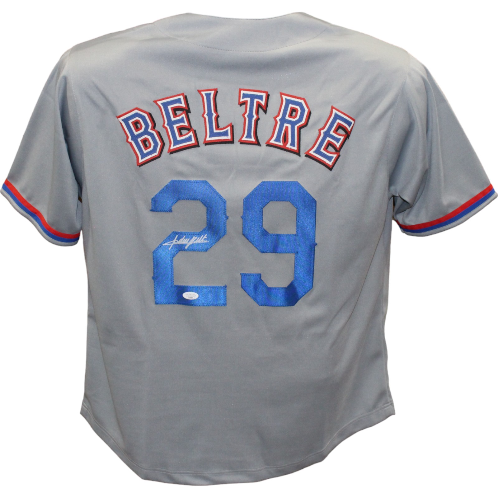 Adrian Beltre Autographed/Signed Pro Style Gray Jersey JSA