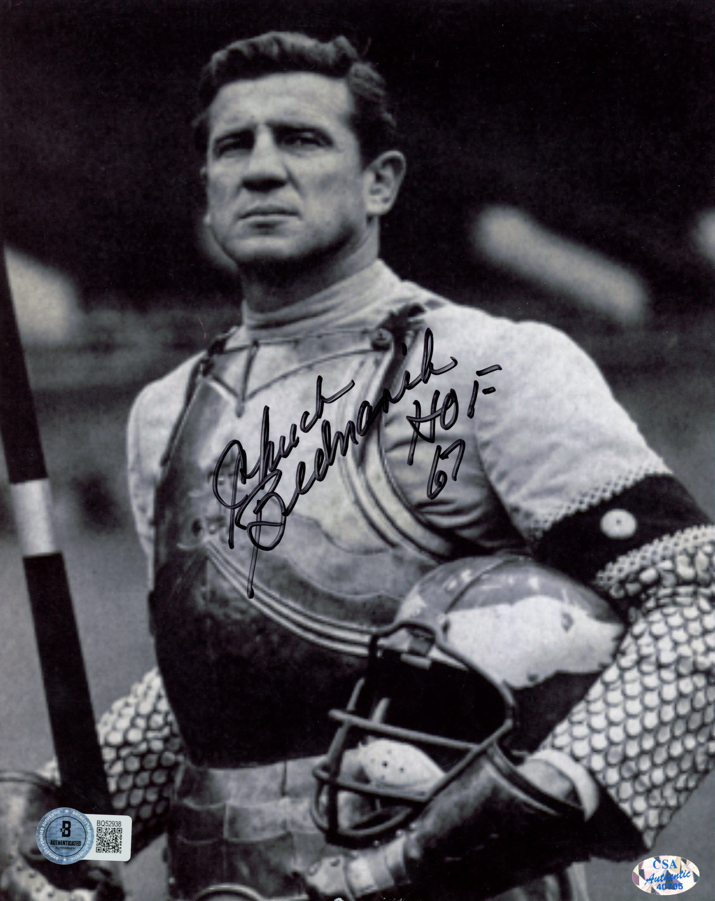 Chuck Bednarik Autographed Philadelphia Eagles 8x10 Photo HOF Beckett 57449