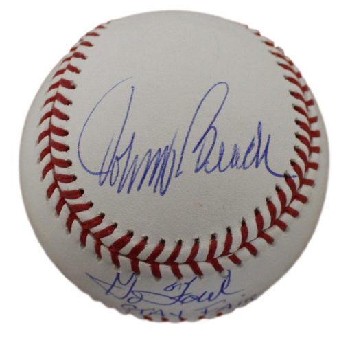 Johnny Bench & Carlton Fisk Signed Red Sox/Reds OML Baseball Foul Fair BAS 24394