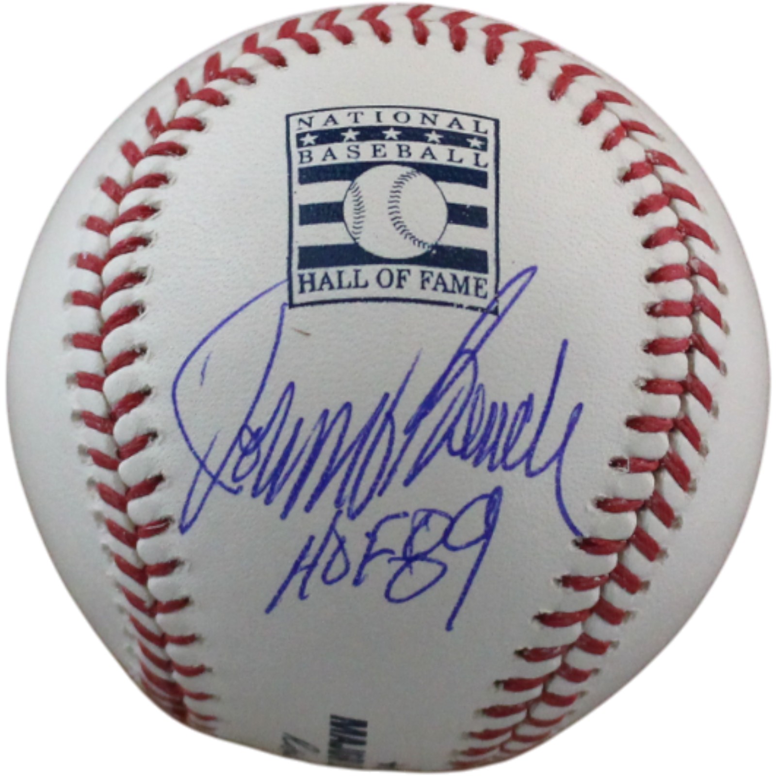 Johnny Bench Autographed Cincinnati Reds OML HOF Baseball HOF Beckett 54502