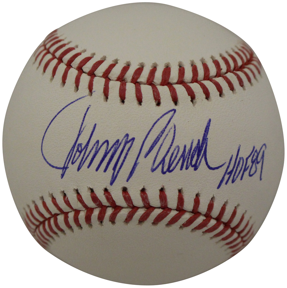 Johnny Bench Autographed OML Baseball Cincinnati Reds HOF 89 FAN