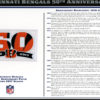 Cincinnati Bengals 50th Anniversary Patch Stat Card Official Willabee & Ward