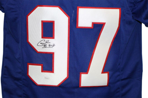 Cornelius Bennett Autographed/Signed Pro Style Blue XL Jersey 19972