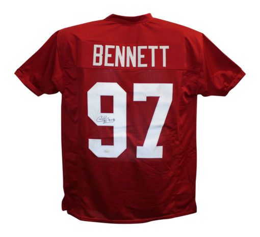 Cornelius Bennett Autographed/Signed College Style XL Red Jersey JSA 19973