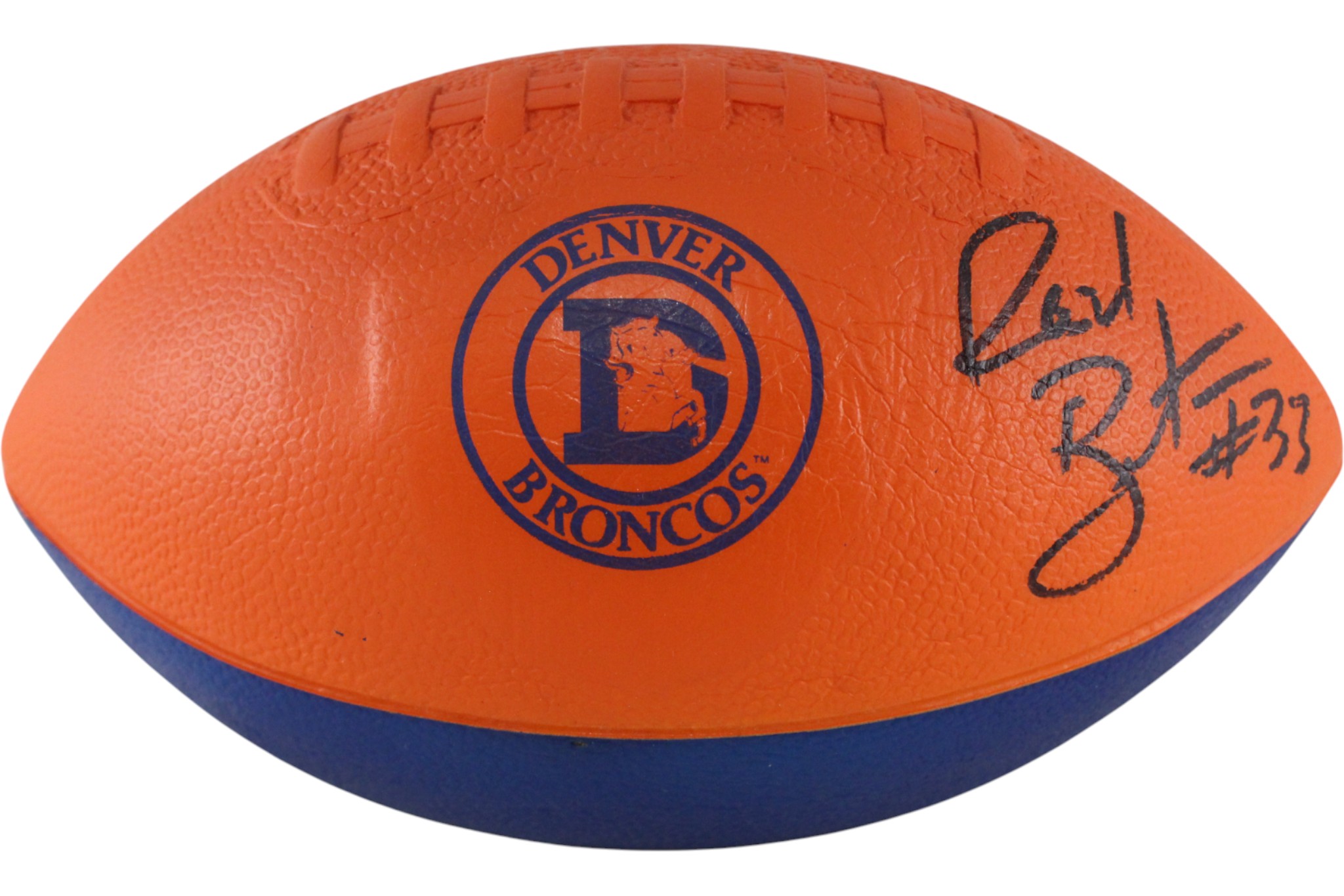 Rod Bernstine Autographed/Signed Denver Broncos Foam Football Beckett 52871