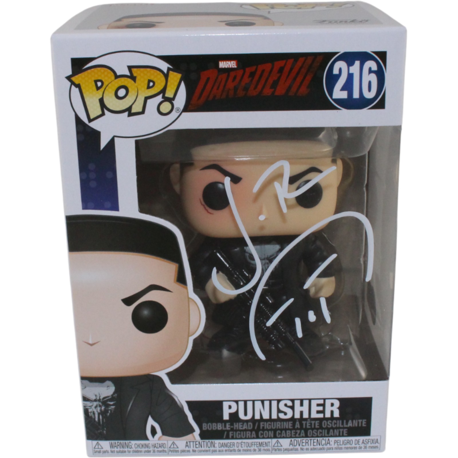 Jon Bernthal Autographed/Signed Punisher Funko Pop! #216 Beckett Witness 54766